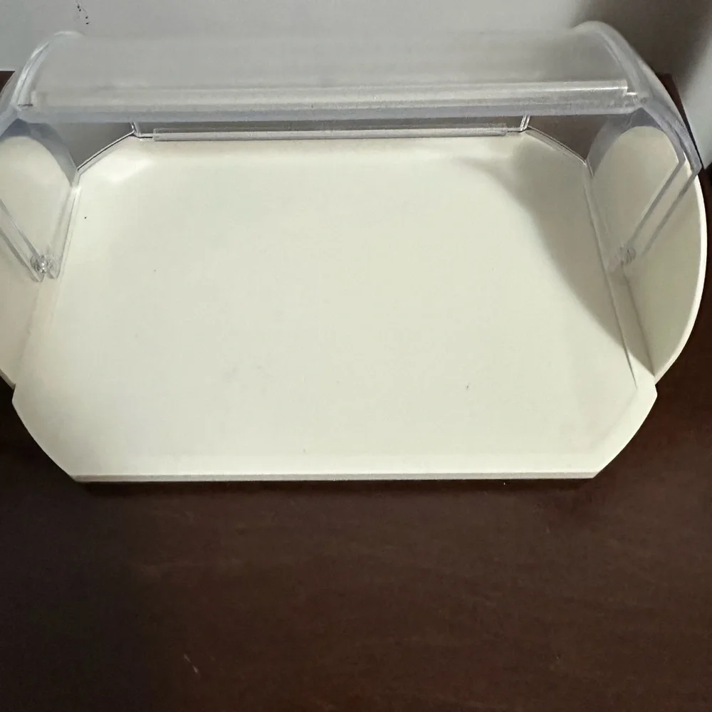 Rectangular Cake Bead Holder, Plastic, White/Transparent